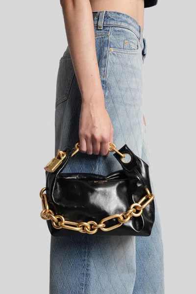 Balmain Sync Mini Shoulder Bag In Black