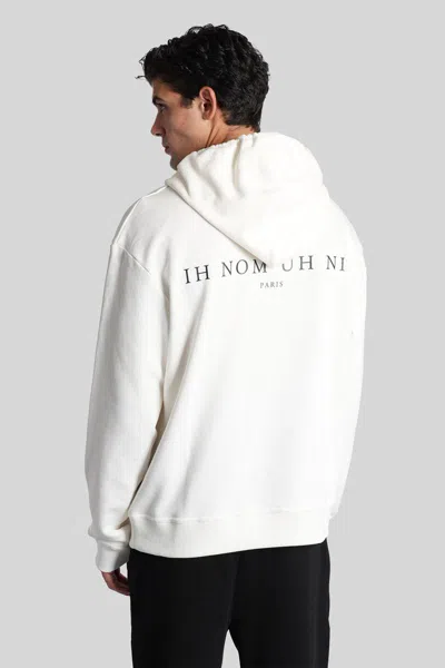 Ih Nom Uh Nit Balaclava-print Hoodie In White
