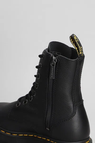 Dr. Martens 1460 Pascal Max Combat Boots In Black Leather In Black