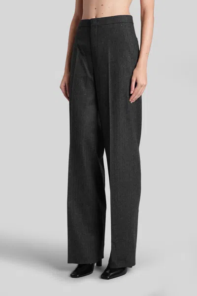 Tagliatore P-adima Pants In Grey Viscose In Black