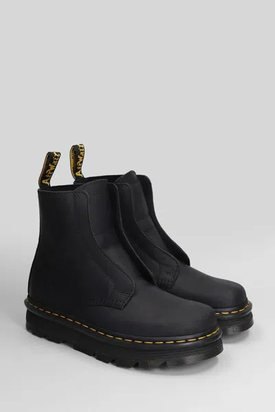 Dr. Martens Zebzag Lace Less Combat Boots In Black