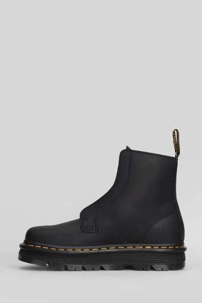 Dr. Martens Zebzag Lace Less Combat Boots In Black