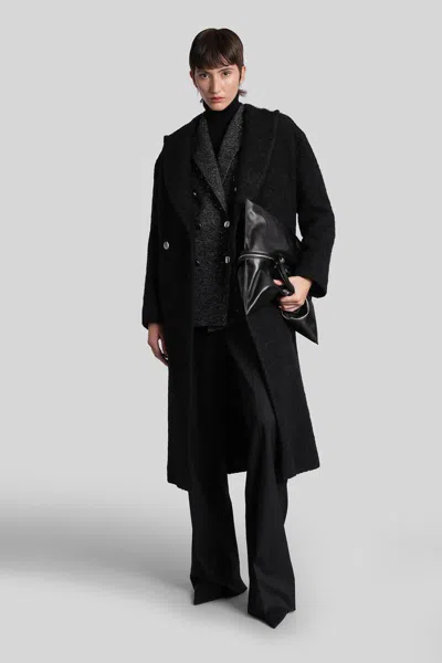 Tagliatore Jasmine Herringbone Double-breasted Peacoat In Gray