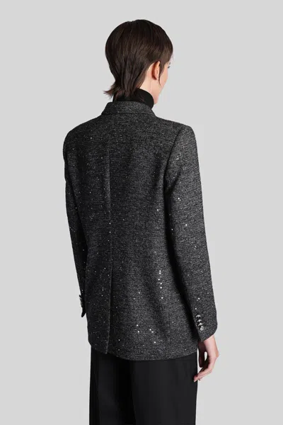 Tagliatore Jasmine Herringbone Double-breasted Peacoat In Gray