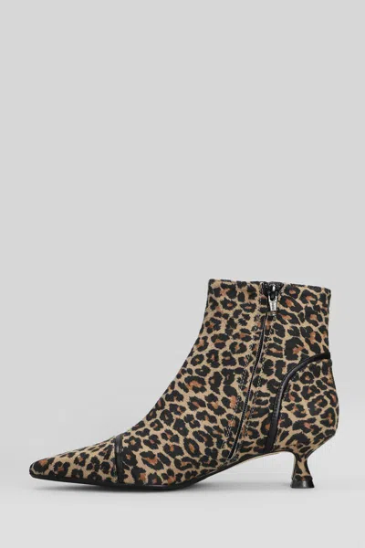 Anna F Leopard-print Pointed-toe Boots In Multi