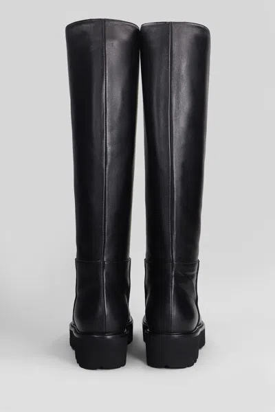 Anna F Knee-length Leather Boots In Black
