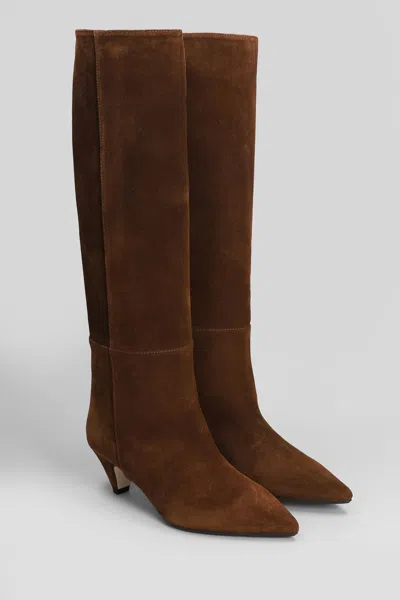 Anna F Pointed-toe Knee-high Boots In Brown