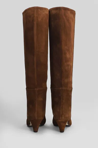 Anna F Pointed-toe Knee-high Boots In Brown