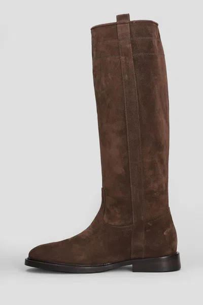 Anna F . Low Heels Boots In Brown