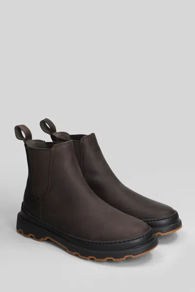 Camper Brutus Ankle Boots In Brown Leather In Brown
