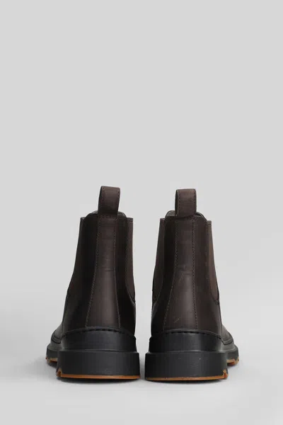 Camper Brutus Ankle Boots In Brown Leather In Brown