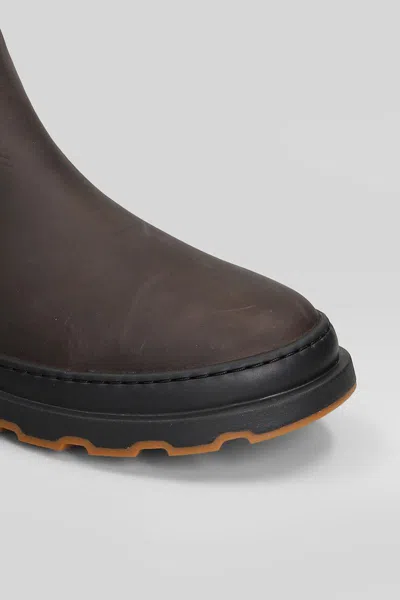 Camper Brutus Ankle Boots In Brown Leather In Brown