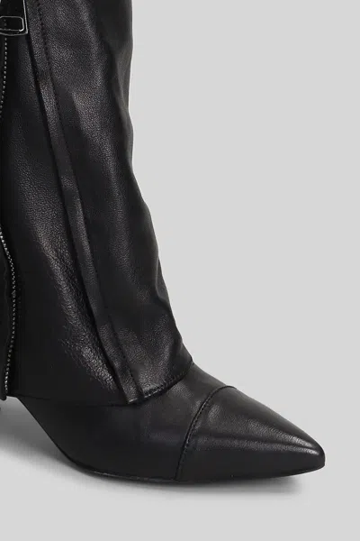 Alchimia High Heels Boots In Black Leather In Black