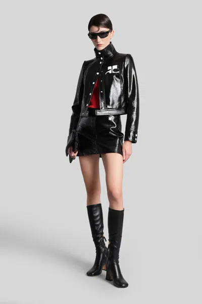 Courrèges Casual Jacket In Black Cotton In Black