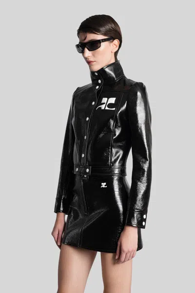 Courrèges Casual Jacket In Black Cotton In Black