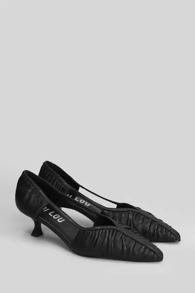 Bibi Lou 45mm Rigel Ruched Pointed Pumps In Black