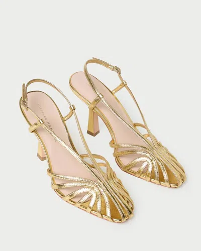 Loeffler Randall Alexandra Gold Slingback Heeled Sandal In Brown