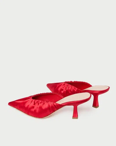 Loeffler Randall Inez Red Satin Mid-heel Mule In Red