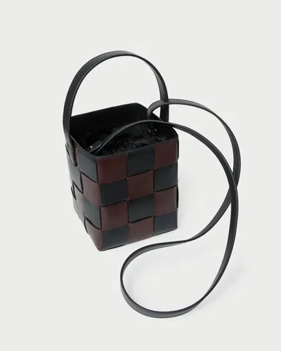 Loeffler Randall Laith Black/brown Woven Bucket Bag In Black