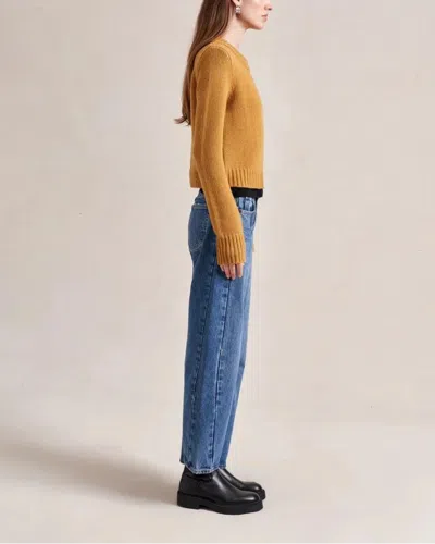 La Ligne Solid Mini Marin Sweater Mustard In Brown