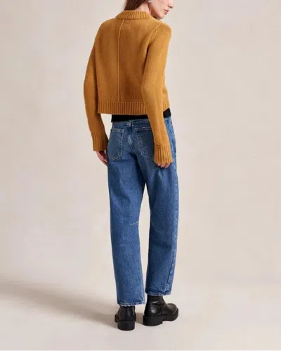 La Ligne Solid Mini Marin Sweater Mustard In Brown