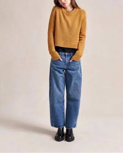 La Ligne Solid Mini Marin Sweater Mustard In Brown