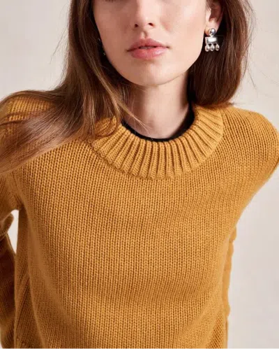 La Ligne Solid Mini Marin Sweater Mustard In Brown
