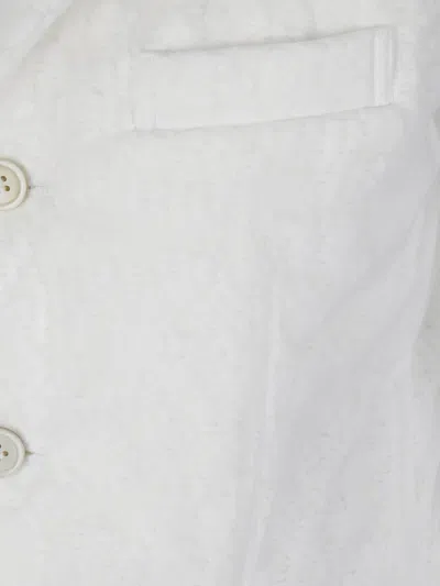 Comme Des Garçons White Single-breasted Coat In Multi