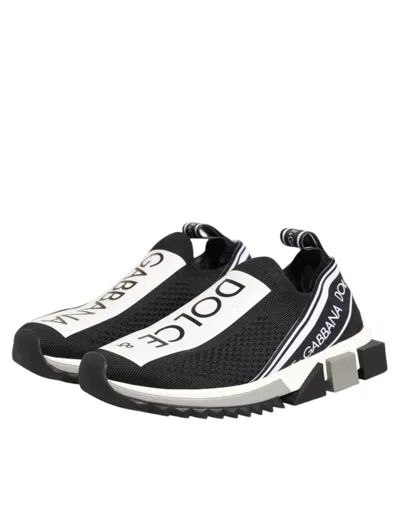 Pre-owned Dolce & Gabbana Black Logo Low Top Sorrento Sneakers Women's Shoes () In Multi