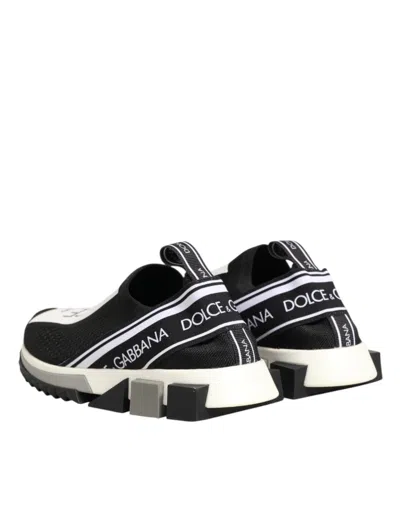 Pre-owned Dolce & Gabbana Black Logo Low Top Sorrento Sneakers Women's Shoes () In Multi