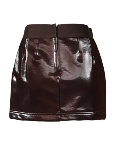 Dolce & Gabbana Dark Brown Cotton Fitted High Waist Mini Women's Skirt In Brown