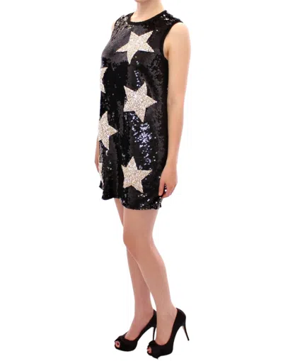 Dolce & Gabbana Masterpiece Black Crystal Swarovski Stars Sheath Women's Dress In Black