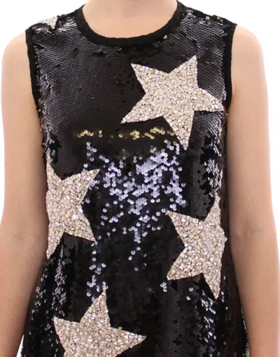 Dolce & Gabbana Masterpiece Black Crystal Swarovski Stars Sheath Women's Dress In Black