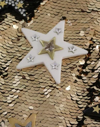Dolce & Gabbana Exquisite Gold Sequined Star Sheath Dress In Multi