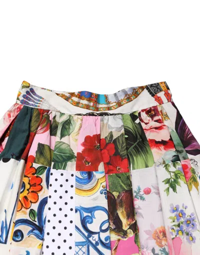 Dolce & Gabbana Multicolor Patchwork High Waist Midi Skirt In Multi