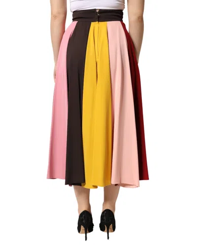 Pre-owned Dolce & Gabbana Multicolor Viscose High Waist Midi Women's Skirt ()