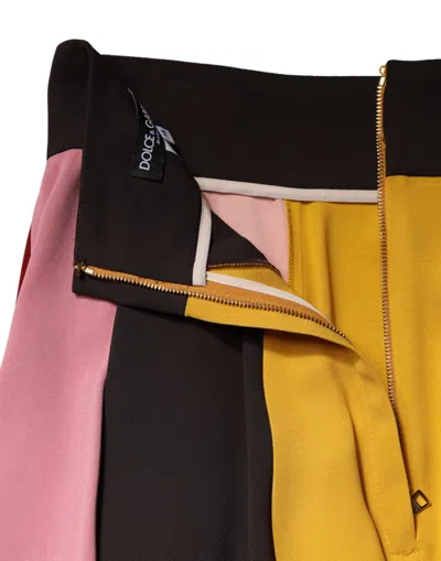 Pre-owned Dolce & Gabbana Multicolor Viscose High Waist Midi Women's Skirt ()