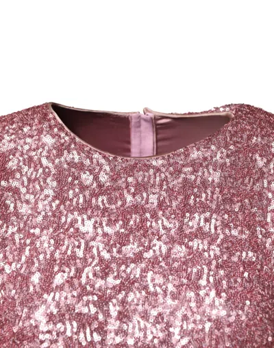 Dolce & Gabbana Pink Sequinned Mermaid Long Gown Women's Dress In Multi