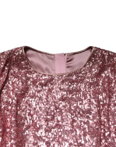 Dolce & Gabbana Pink Sequinned Mermaid Long Gown Women's Dress In Multi