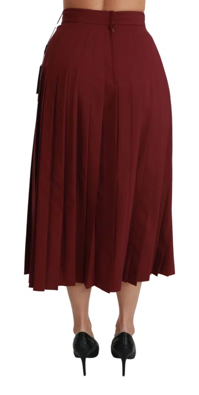 Dolce & Gabbana Elegant Red High Waist Virgin Wool Skirt In Red