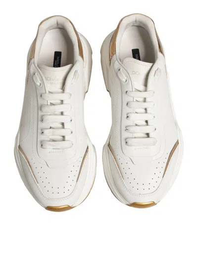 Pre-owned Dolce & Gabbana White Gold Daymaster Low Top Sneakers Women's Shoes ()