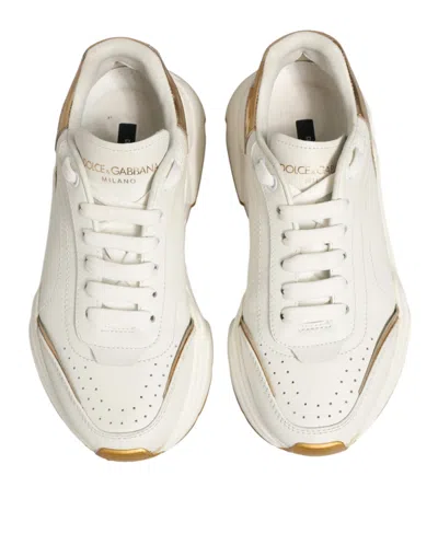 Pre-owned Dolce & Gabbana White Gold Daymaster Low Top Sneakers Women's Shoes ()