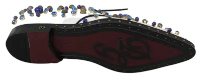 Dolce & Gabbana White Leather Crystals Dress Broque Women's Shoes In White