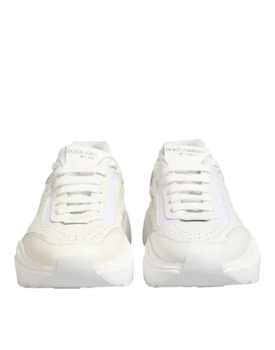 Dolce & Gabbana White Leather Daymaster Low Top Sneakers Women's Shoes In White