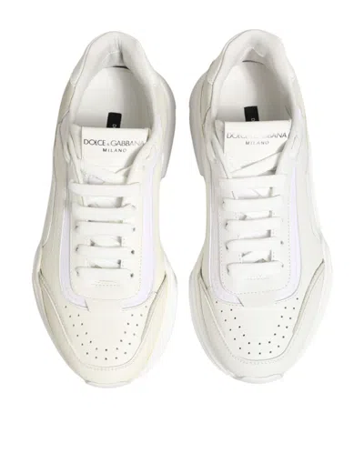 Dolce & Gabbana White Leather Daymaster Low Top Sneakers Women's Shoes In White