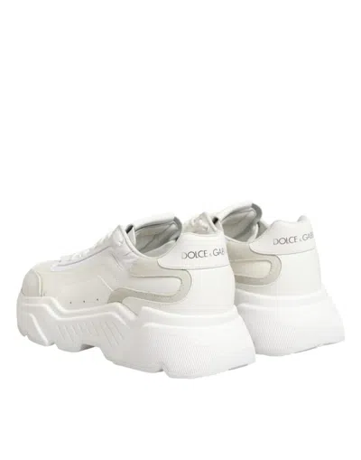 Dolce & Gabbana White Leather Daymaster Low Top Sneakers Women's Shoes In White