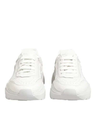 Pre-owned Dolce & Gabbana White Leather Daymaster Low Top Sneakers Women's Shoes ()