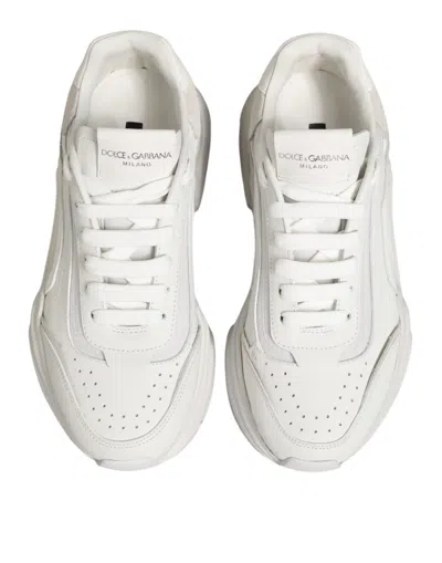 Pre-owned Dolce & Gabbana White Leather Daymaster Low Top Sneakers Women's Shoes ()