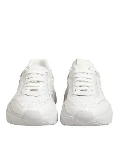 Pre-owned Dolce & Gabbana White Leather Daymaster Low Top Sneakers Women's Shoes ()