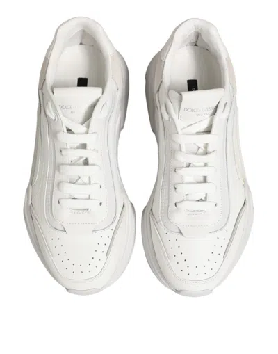 Pre-owned Dolce & Gabbana White Leather Daymaster Low Top Sneakers Women's Shoes ()